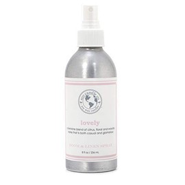 ECO CANDLE CO. Room & Linen Spray, Lovely, 8 oz. - Scents Of Lavender, Rosewood, Orchid, Bergamot, Cedarwood, & Musk - Recycled Aluminum Bottle, No Propellents, Pump Top, All Natural Ingredients