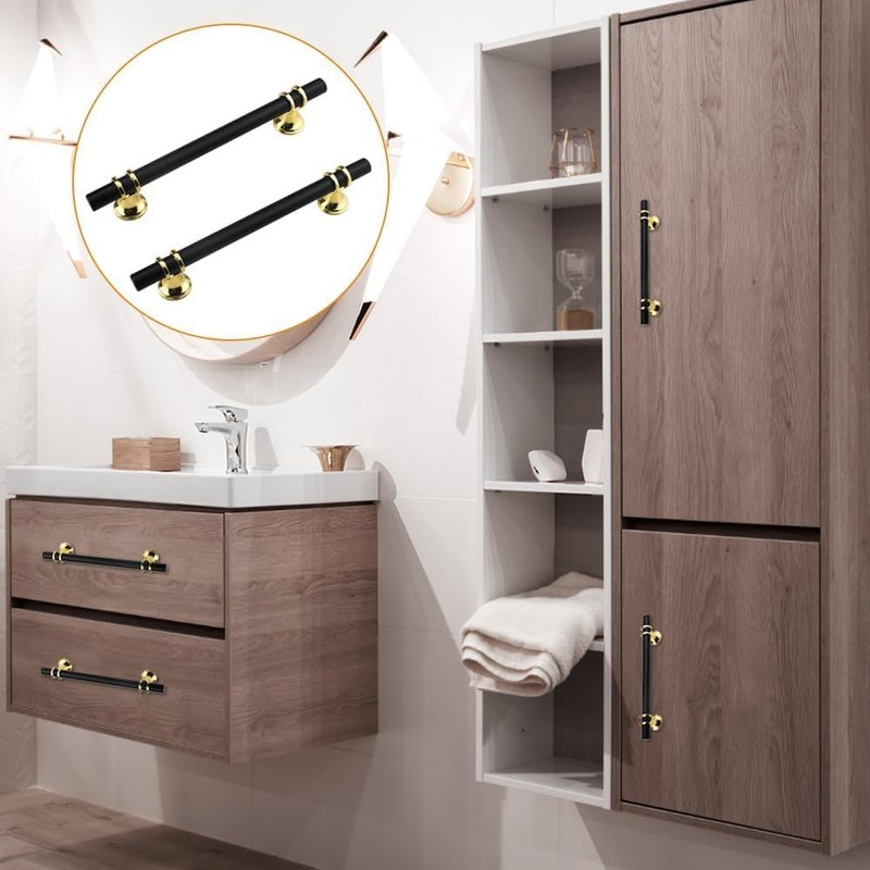 SYZOW 10 Pack Black Cabinet Pulls 96mm Black Kitchen Handles