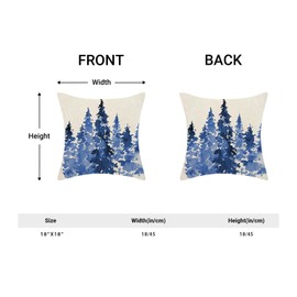 AEIOAE Christmas Pillow Covers 20 X 20 Inch Set of 2, Blue Christmas Trees Decoration Throw Pillow Covers Holiday Farmhouse Winter Pillowcase for Couch Home Sofa Indoor Outdoor Decor