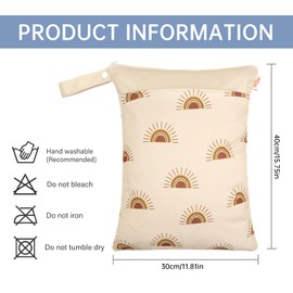 SEAUR Wet Bag Nursery Large Dry Wet Bag Baby Nappy Bag for On the Go Waterproof Wet Bag Zip Washable Reusable Organiser Bag Travel Sports Pool, D11 2pcs