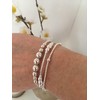 Sterling Silver 925 Beaded Stretch Graduated Design Bracelet