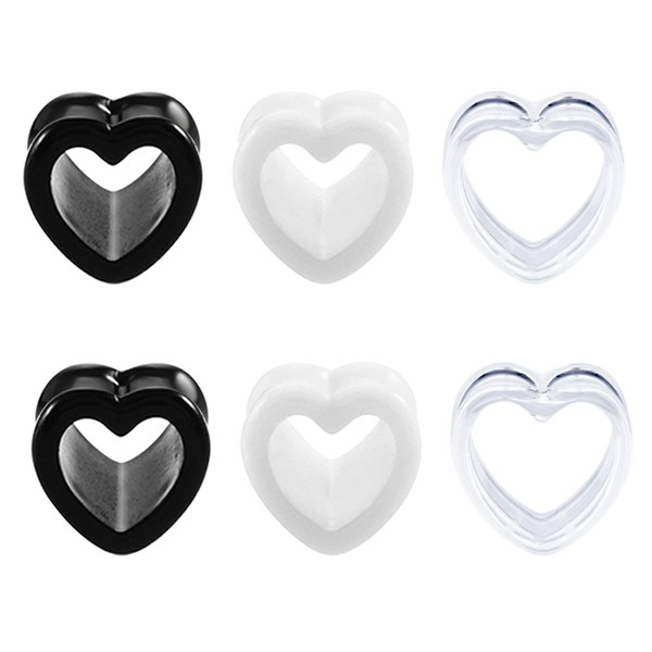 AVYRING Ear Tunnel, 6 Pieces Heart Extra Ear Expander Kit