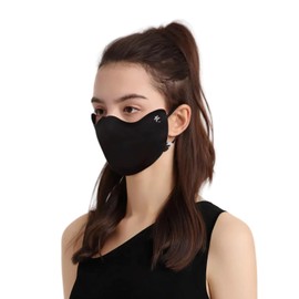 lulupila UV Protection Face Mask, UPF50+, Breathable, Washable, for Sports and Outdoor Activities, Outdoor Sports Mask (Black)