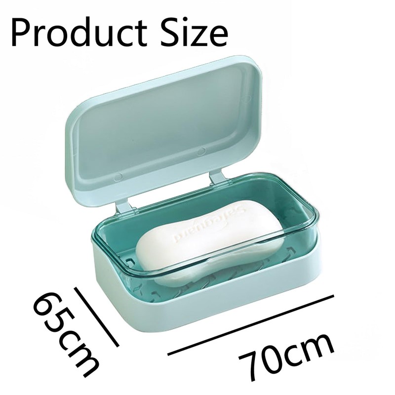 CLKE Soap Box, with Removable Drainer and Lid, 2 Layers