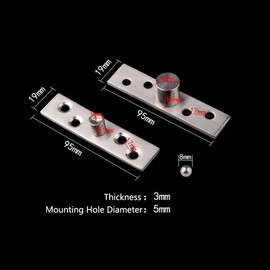 4 Pcs 360 Degree Door Pivot Hinges, Heavy Duty Concealed Rotating Door Hinge, Stainless Steel Upper and Lower Wooden Door hinged Door Pivot Hinge, for Home Door, Window, Cabinet