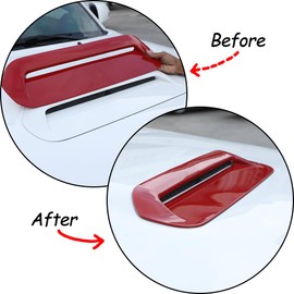Car Hood Vents,Hood Scoop Body Kit, made of ABS material,Engine Hood Air Outlet Vent Moulding Cover Trim Compatible with 2013-2015 Toyota Tacoma. (Sports Red)