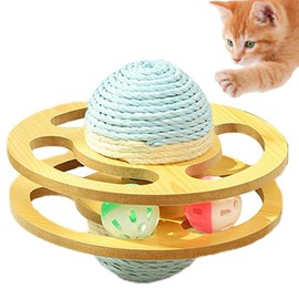 Eco-Friendly Cat Scratching Board with Rotating Track, Multi-Functional Cat Furniture & Lounge Board, Cat Claw Pad, Modern Minimalist Cat Toy for Indoor/Outdoor Use