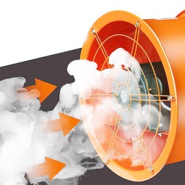 EQCOTWEA 220V Axial Pipe Fan Stainless Steel Cylinder Pipe Fan Axial Cylinder Pipe Fan Low Noise Blower Fan Velocity Air Circulator for Kitchen Warehouse Workshop (16 in 5400m³/H 370W)