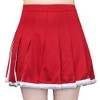 Danzcue Falda plisada de animadora para adulto, Escarlata/Blanco, L