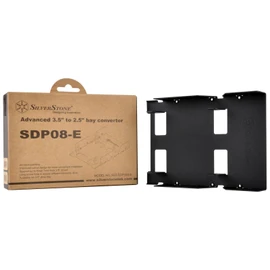 SilverStone SST-SDP08B-E - 3.5" to 3x 2.5" SSD/HDD Mounting Adapter Bracket Hard Drive Holder, black