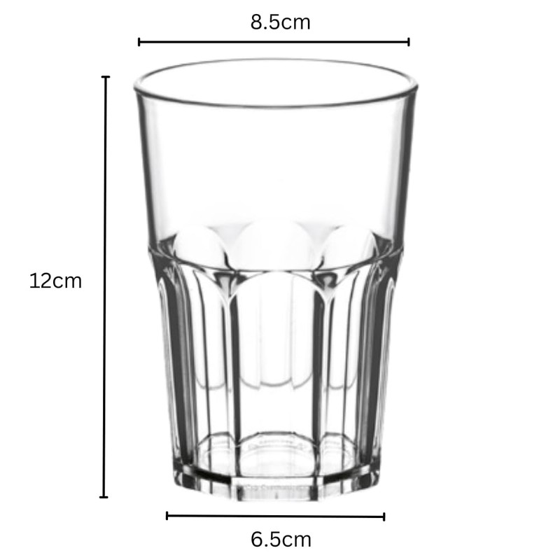 AIOS Avenue's Set of 6 Unbreakable Polycarbonate Octagon Shaped Tumblers.