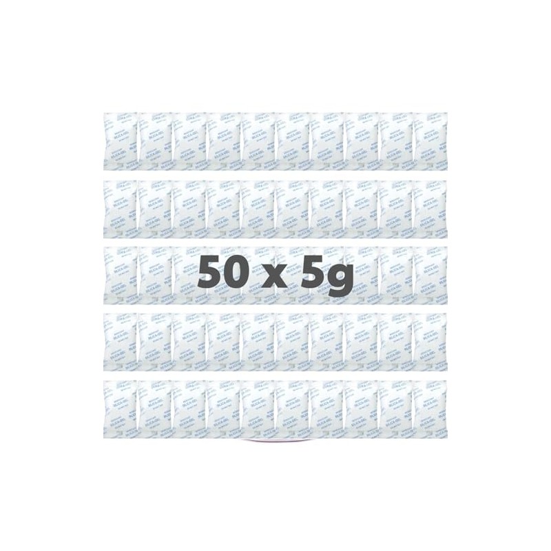 Desicco 5.0 Gram [50 Packets] Silica Gel Packets Desiccant Packs