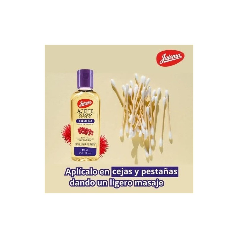 Jaloma Aceite de Ricino + Biotina para Pestañas y Cejas,