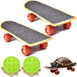 Juego de 2 juegos de patineta de tortuga y bola de golosinas, accesorio de patinaje rápido de tortugas, divertido juguete para jugar y entrenar, mini patinetas para caminar, loro,