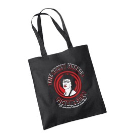 SmartyPants The Rocky Horror Picture Show Tote Bag - Fan Inspired Art Movie Film Cinema Theatre Muscial Time Warp Dance Monster Frank-N-Furter Cotton Shopper Gift Present (Black Prime)
