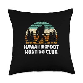 Hawaii Bigfoot Bigfoot hunting club Hawaii Bigfoot Hunting Club Sasquatch Fan Throw Pillow, 18x18, Multicolor