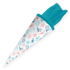itenga Sibling School Cone - 35 Cm, Animals, Animal Pattern, Gift Packaging, School Cone, Cardboard Cone, Felt Closure, Children / Adults, Seashells