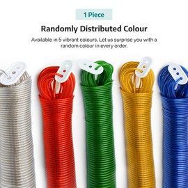 1 Pc Steel Core Washing Line Rope with PVC Covering | 30m/100ft Clothes Line for Indoor & Outdoors | 200kg Pulling Force Strong Washing Line Cord/Wire | Rot & Mould Resistant Clothes Rope