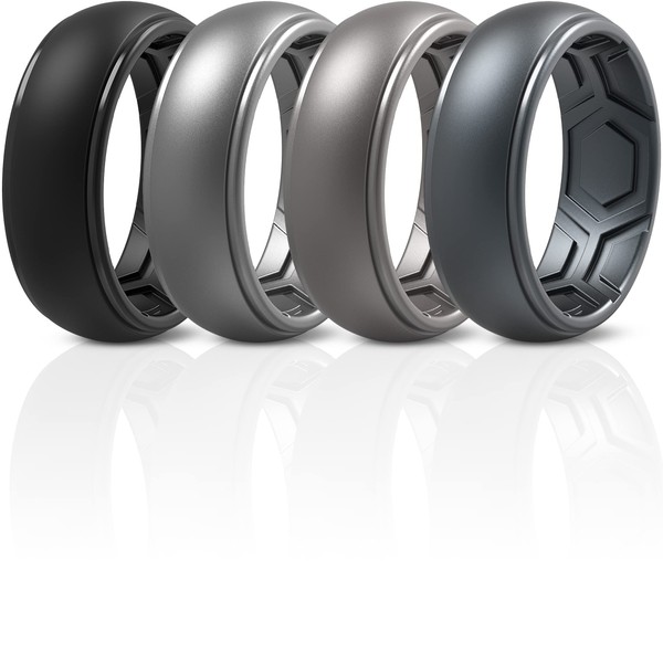 ThunderFit Silicone Rings for Men, Breathable Edition Step Edge Rubber