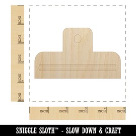 Fun Binder Paper Clip Unfinished Wood Shape Piece Cutout for DIY Craft Projects - 1/8 Inch Thick - 4.70 Inch Size