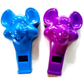 CEC Entertainment NEW Chuck E Cheese Rare 2018 Collectors Party Fun Whistle Set- Purple& Blue 2.5"