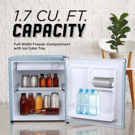 ICEBOX IBCR17SLT Compact, Energy Star Certified Small, Single Door Mini Fridge with Freezer Refrigerator, Standard (1.7 cu ft), Slate Blue