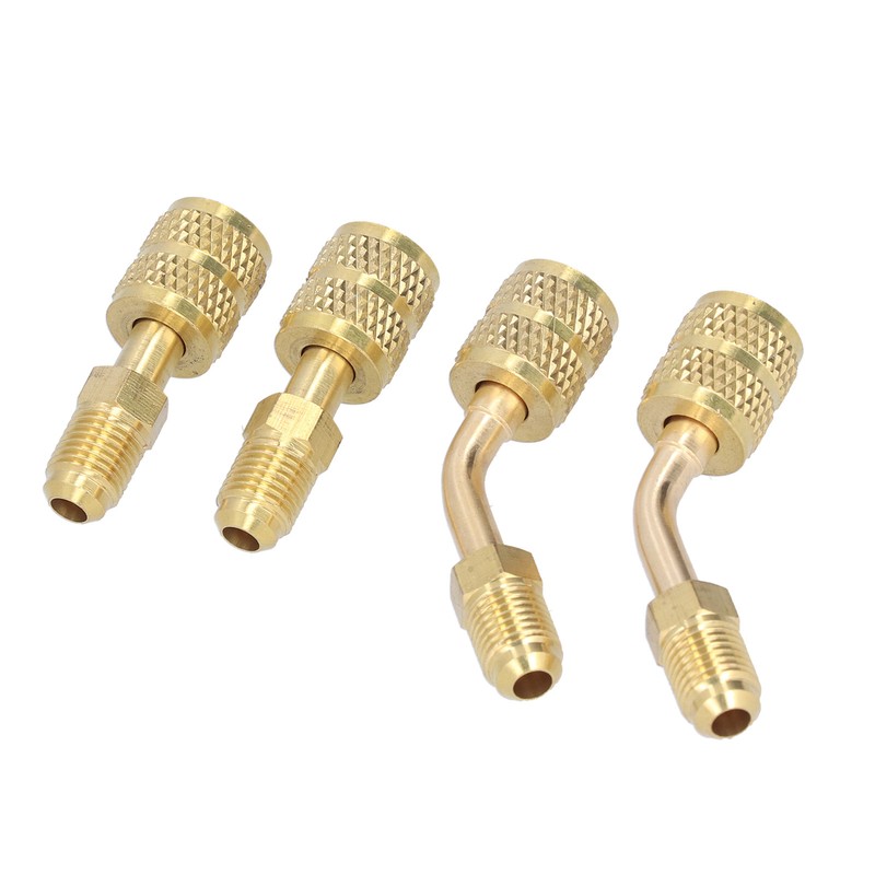 4Pcs 1/4SAE to 5/16SAE Conversion Head Refrigerant Charging Adapter for