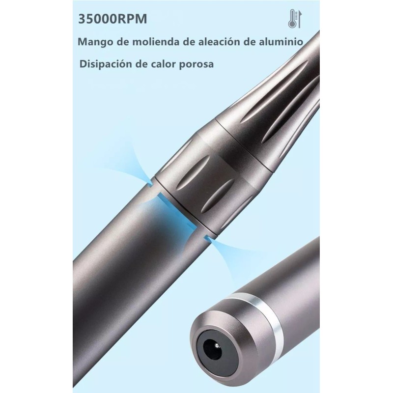 Delanie Pulidor Recargable De 35000 Rpm Gris Para Uñas