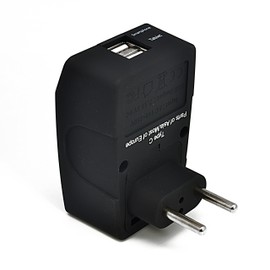 Ceptics 2 USB Europe Travel Adapter 4 in 1 Power Plug (Type C) - Universal Socket - GP4-9C - (Does Not Convert Voltage)