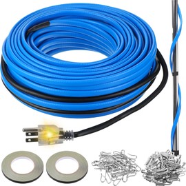 Kanayu 150 Feet Self Regulating Water Pipe 8W/Ft 120V Heat Tape for Water Pipes with Acetate Cloth Tape Aluminum Hooks and Clips for Winter Heat Trace Cable Ice Melting Freeze Protection