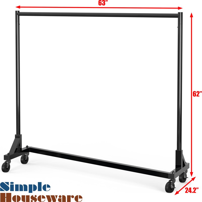 Simple Houseware Industrial Grade Z-Base Garment Rack, 500lb Load with