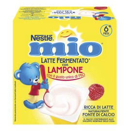 NESTLÉ MIO Merenda al Latte Fermentato Lampone, 4 Vasetti da 100g (400g)