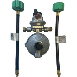 Fairview RV Camper LP Propane 2 Stage Automatic Regulator with 2 x 12 QCC Acme Pigtails, GR-9984