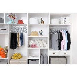 Quality Wooden Semi Curved Skirt Hangers with Clips, 10-Pack Smooth Solid Wood Pants Hangers with Durable Adjustable Metal Clips, Swivel Hook, Coat, Jacket, Blouse Suit Hangers (Gray, 10)