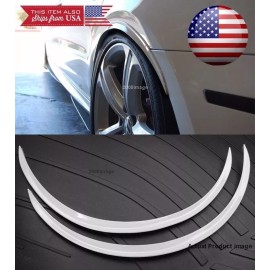 SDeelCase 1 Pair White Flexible 1" Arch Body Wide Fender Extension Lip for Mitsubishi