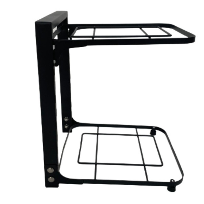 Kitchen Storage Shelf Carbon Steel Multilayer Black Pot and Pan