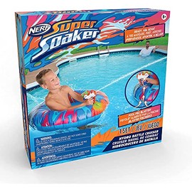 NERF Super Soaker Hydro Battle Ride-On Cruiser  Flotador Inflable para Piscina con Mega Water Blaster                                                 