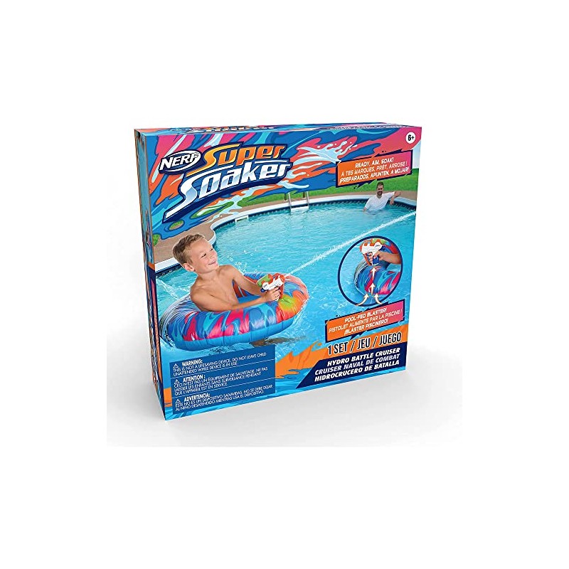 NERF Super Soaker Hydro Battle Ride-On Cruiser Flotador Inflable para
