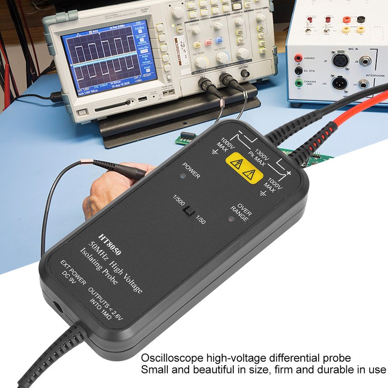 HT8050 Oscilloscope High Voltage Differential Probe 1/50 1/500