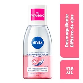 NIVEA Desmaquillante Bifásico de Ojos con Vitamina C, 125 ml Iluminador Waterproof