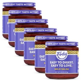 Fody Food Co. Mild Salsa, Vegan, Keto Friendly, Gluten Free & Non-GMO, 16 Ounce (Pack of 6)