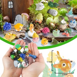45 Pcs Mini Resin Animals 45 StylesTiny Sea Resin Animals Figurines Bulk for Fairy Garden Miniature Dollhouse Accessories Hide Crafts Decor