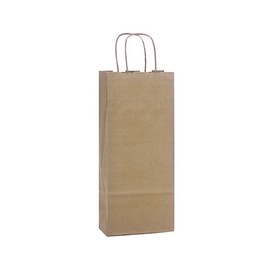 NWP 100% Recycled Kraft Paper Bags - Wine Size - 5.5 x 3.25 x 13 - Pack of 25, Brown