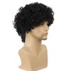 TANTAKO Mens Black Curl Cosplay Wig for 80s Rock Popstar
