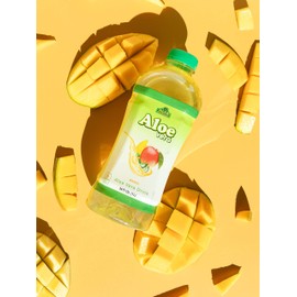 Alfa Vitamins Aloe Vera Drink Original Flavor - Natural Pulp - 34 Ounce - 6 Pack (Mango)