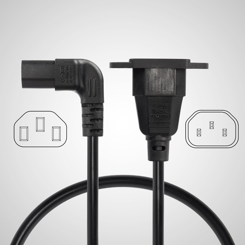 CERRXIAN 1.6ft C13 to C14 Power Cable Panel Mount Down