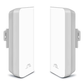 Wireless Bridge Point to Point Outdoor WiFi, 5.8GHz 1KM Network Expansion Kit for PtP/PtMP Bridge with Dual 100Mbps, Long Range High Speed for Network Extend, PoE Adapter, IP65 Waterproof