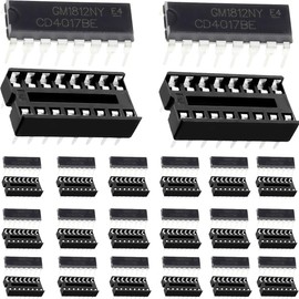 DKARDU 20 pcs CD4017BE CD4017 CMOS Decade Counter with 20 Decoded Outputs Chip Socket Adaptor,for HEF4017BP TC4017BP DIP-16 CD4017 CD4017B HCF4017BE