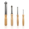 4 Pack Stainless Steel Circular Clay Hole Cutters, Wooden Handle