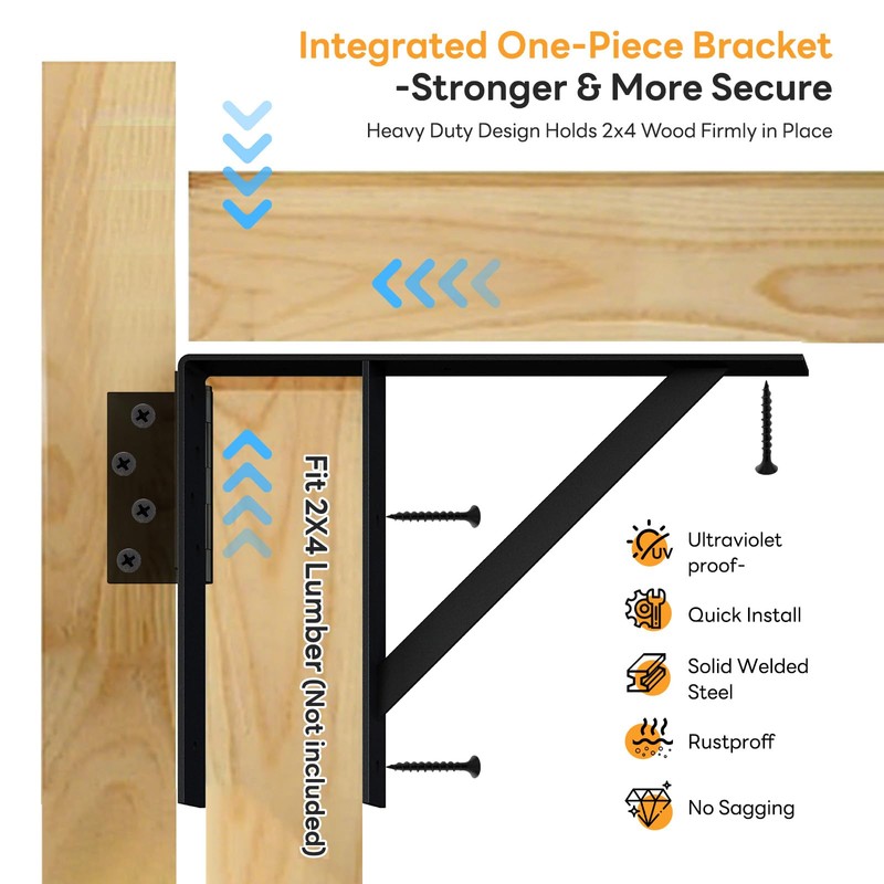 DIYHD Heavy Duty Anti-Sag Gate Kit with Left-Opening Latch for
